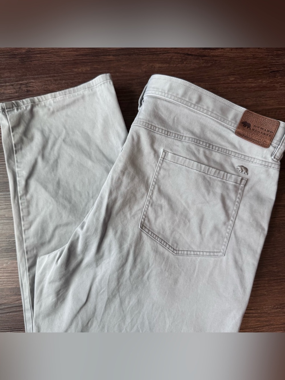 Onward Reserve Pants Mens 41x29 Beige Stretch Chino 5 Pocket Cotton Preppy